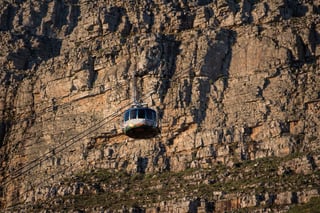 Cable car brings many tourists up to the Table Mountain National Park