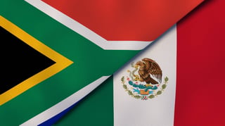 South Africa and Mexico Flag Together
