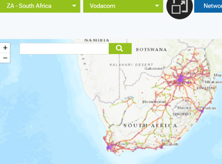 Map showing Vodacom&rsquo;s network coverage across South Africa