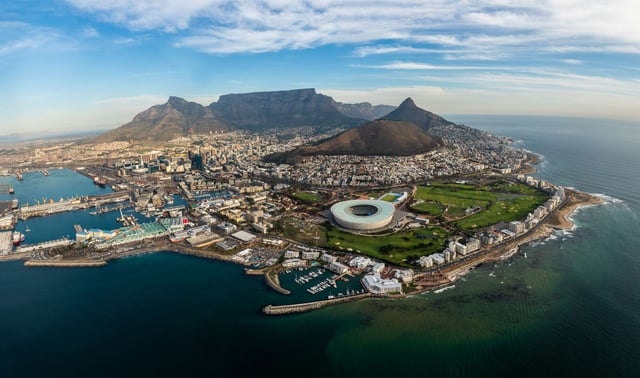 Capetown Picture Taken From A Helicopter Scenic Flight