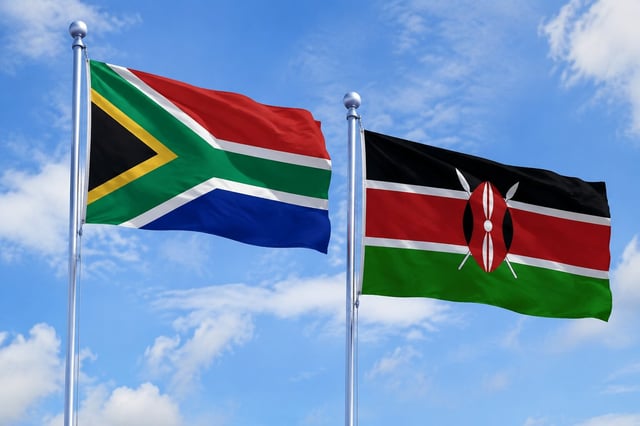 Flags of South Africa and Kenya