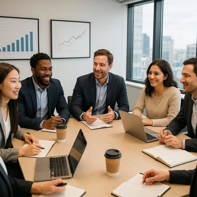 Smiling Multiethnic Business People
