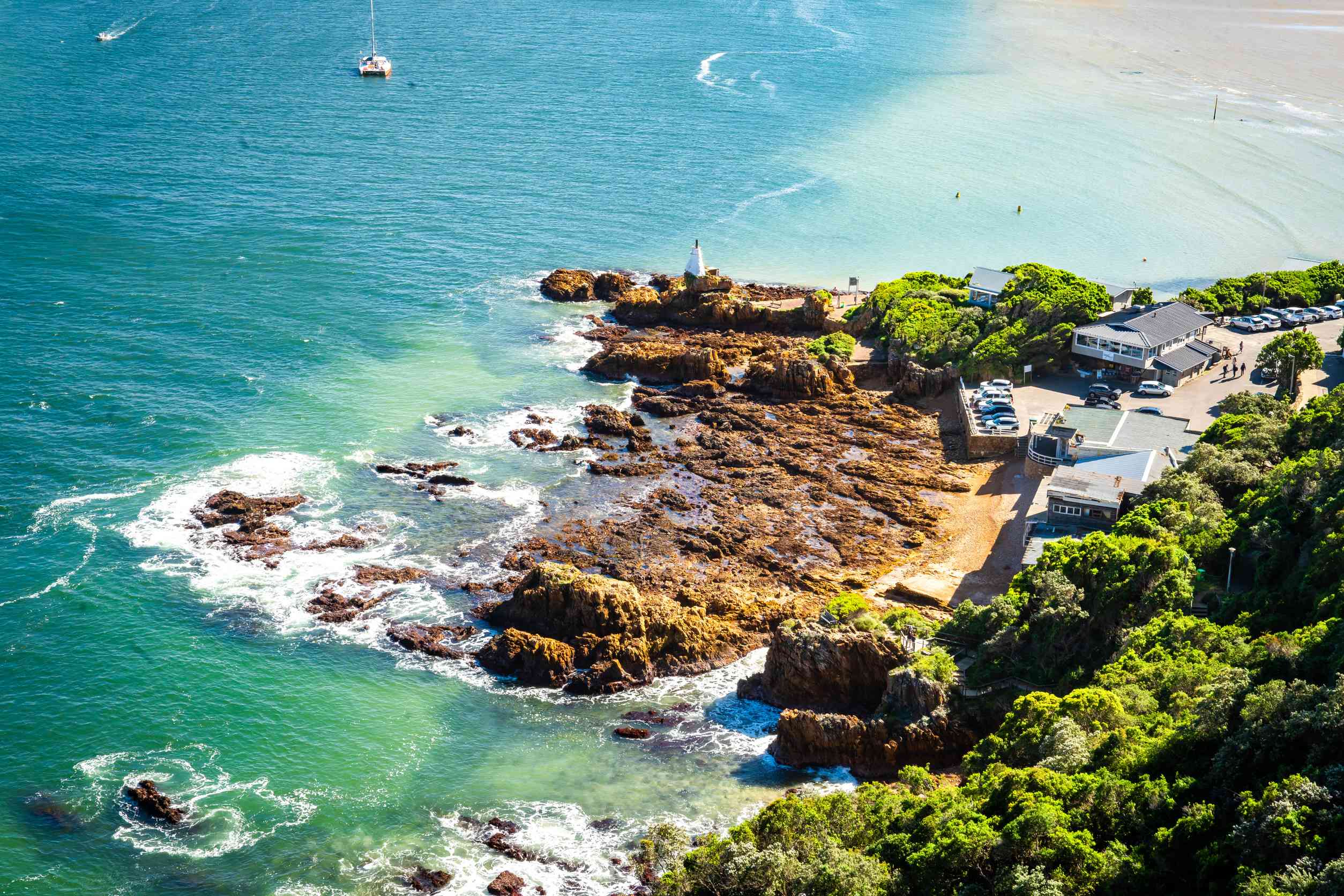 Bird’s-eye view of Knysna Heads in Knysna, Garden Route, South Africa