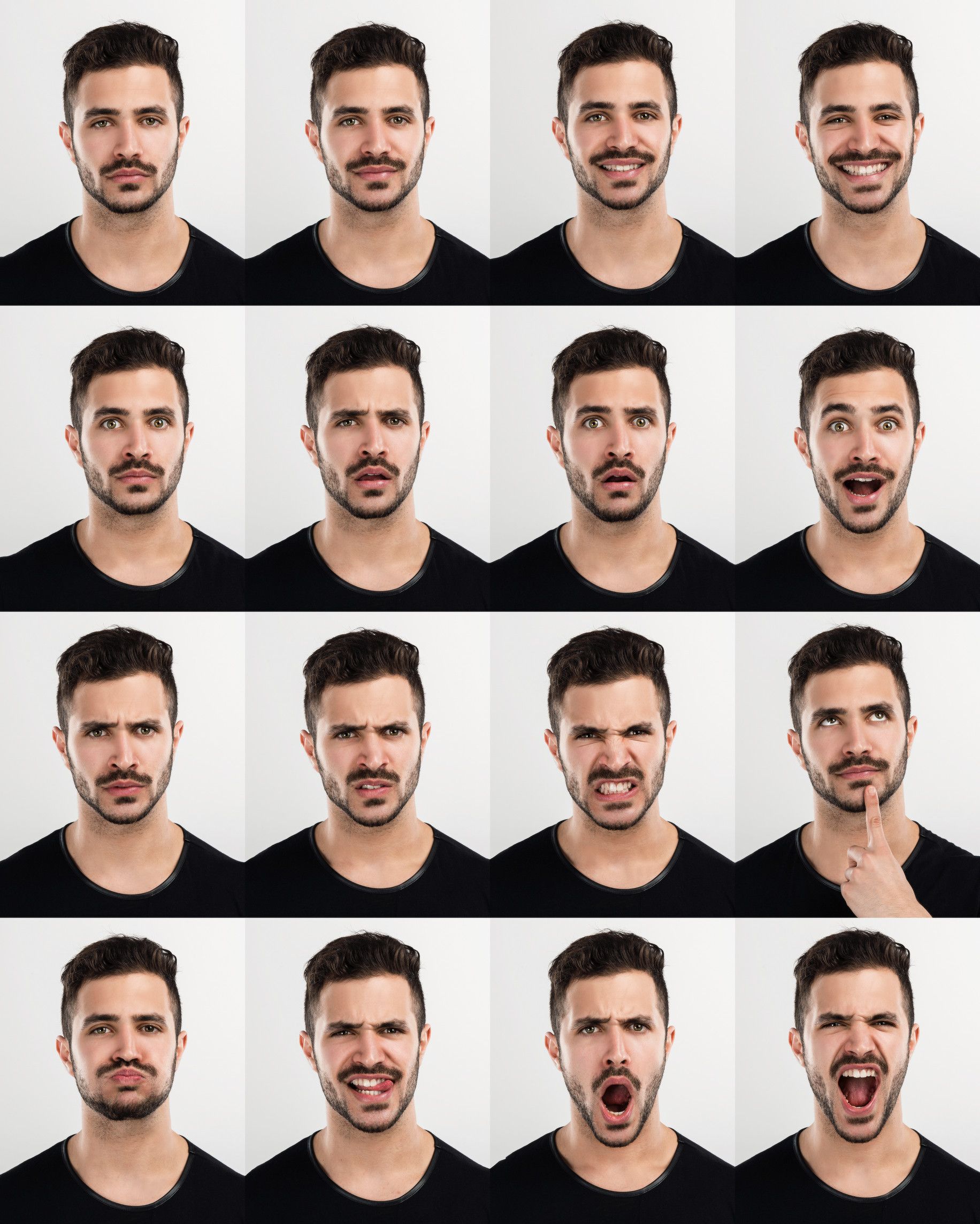 Composite of Multiple Portraits of the Same Man