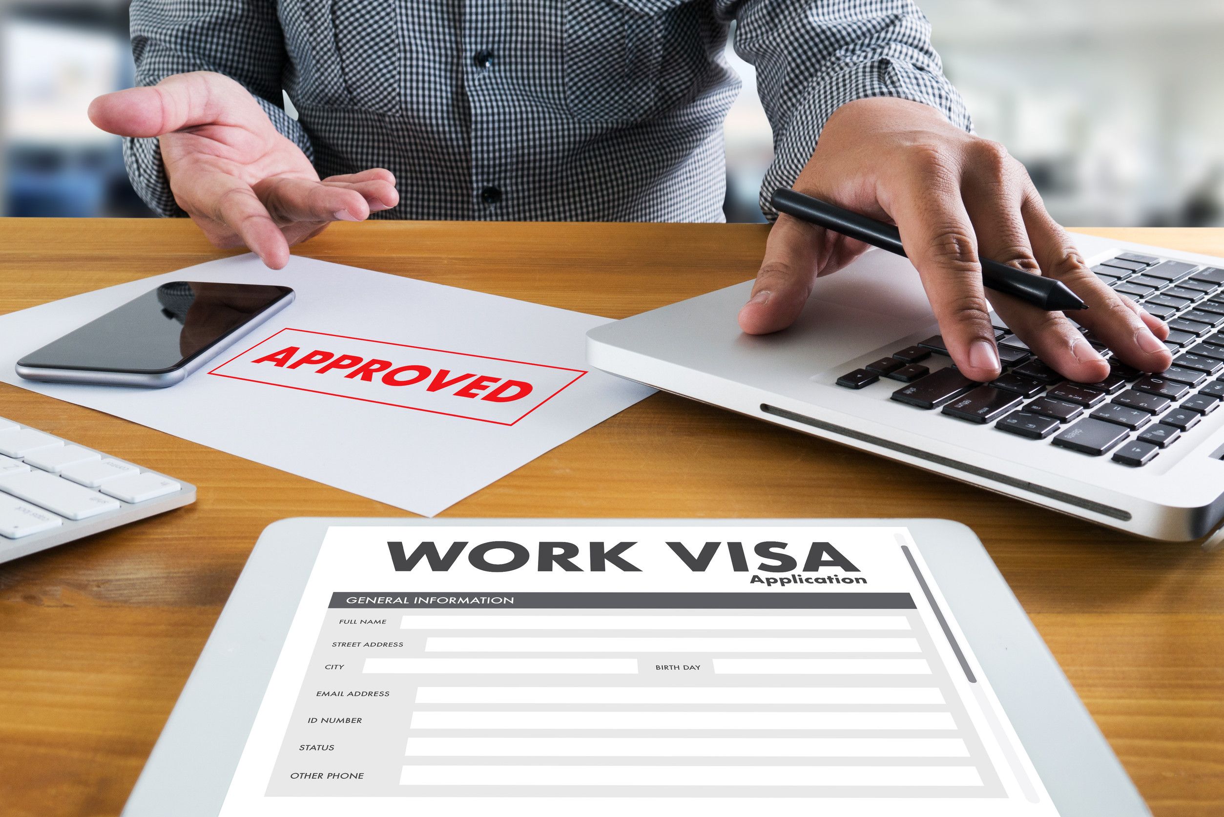 Work Visa Application Employment Recruitment to Work Businessman