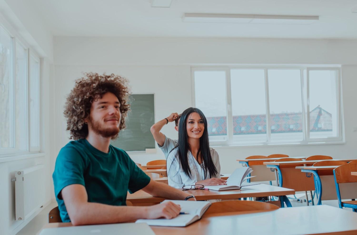 Students Studying In A Classroom