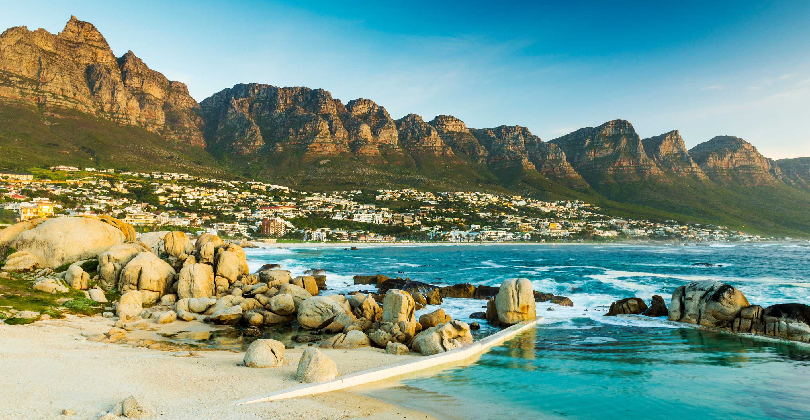 The Twelve Apostles in South Africa during sunset
